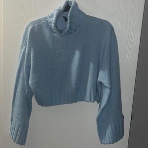 Baby blue cowl turtle neck sweater